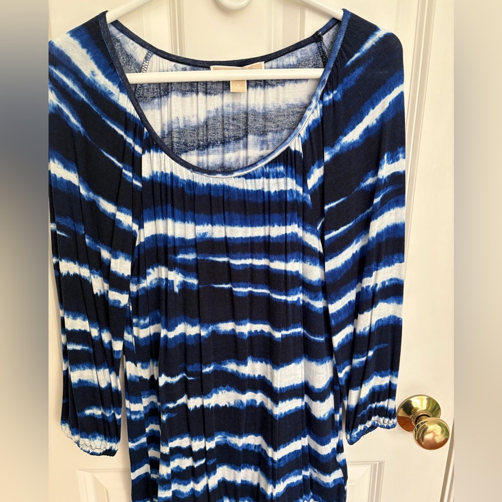 Michael Kors Navy and White Striped Top